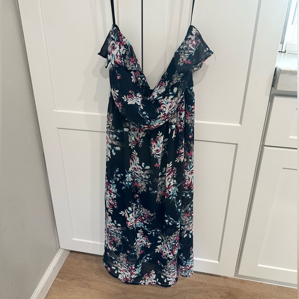 Strapless floral dress